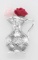Antique Style Floral Pitcher Vase Pin - Sterling Silver
