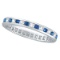 1.04ct Blue Sapphire and Diamond Channel Set Eternity Band 14k Gold Ring