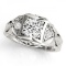 CERTIFIED 18KT WHITE GOLD 0.87 CT G-H/VS-SI1 VINTAGE STYLE DIAMOND RING