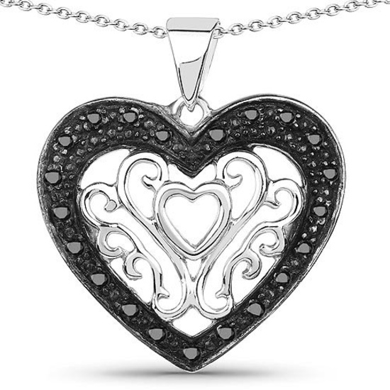 0.22 Carat Genuine Black Diamond .925 Sterling Silver Pendant