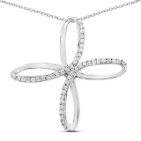 0.41 Carat Genuine White Diamond .925 Sterling Silver Pendant