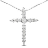 0.14 Carat Genuine White Diamond .925 Sterling Silver Pendant