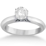 Six-Prong Platinum Solitaire Engagement Ring Setting