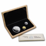 1989 Canada 3-Coin Platinum, Gold & Silver Maple Leaf Proof Set