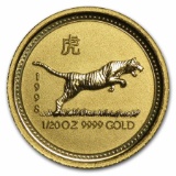 1998 Australia 1/20 oz Gold Lunar Tiger BU (Series I)