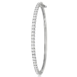 Luxury Stackable Diamond Bangle Bracelet 14k White Gold (4.00ct)