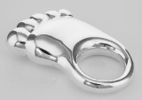 Very Cute Baby Foot Rattle - Sterling Silver Baby Rattle Made in Italy