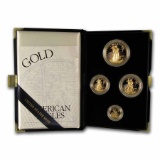 2002-W 4-Coin Proof Gold American Eagle Set (w/Box & COA)