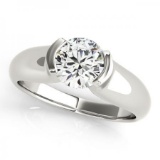 CERTIFIED18KT WHITE GOLD 1.00 CT SOLITAIRE ENGAGEMENT RING