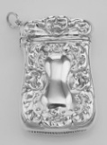 Art Nouveau Style Repousse Match Safe Holder Case in Fine Sterling Silver