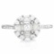 1 4/5 CARAT (25 PCS) FLAWLESS CREATED DIAMOND 925 STERLING SILVER HALO RING