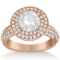 Pave Diamond Double Halo Engagement Ring 14k Rose Gold (1.69ct)