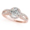 CERTIFIED 18K ROSE GOLD 1.00 CT G-H/VS-SI1 DIAMOND HALO ENGAGEMENT RING