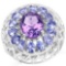 4.11 Carat Genuine Amethyst and Tanzanite .925 Sterling Silver Ring