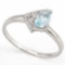 1/3 CARAT AQUAMARINE & DIAMOND 925 STERLING SILVER RING