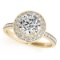 CERTIFIED 18K YELLOW GOLD 1.54 CT G-H/VS-SI1 DIAMOND HALO ENGAGEMENT RING