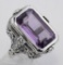 5.5 Carat Amethyst Filigree Ring - Sterling Silver