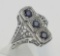 Filigree Ring w/ Sapphire - Sterling Silver
