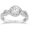 Diamond Halo Infinity Engagement Ring In 14K White Gold (0.79ct)