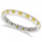 Princess-Cut Yellow and White Diamond Eternity Ring 14k White Gold (1.26ct)