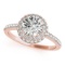 CERTIFIED 18K ROSE GOLD 1.84 CT G-H/VS-SI1 DIAMOND HALO ENGAGEMENT RING