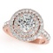 CERTIFIED 18K ROSE GOLD 2.32 CT G-H/VS-SI1 DIAMOND HALO ENGAGEMENT RING