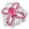 2.12 Carat Glass Filled Ruby and Ruby .925 Sterling Silver Ring