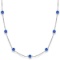 Blue Sapphires Gemstones by The Yard Necklace 14k White Gold 2.25ct