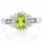 PERIDOT & 1 1/3 CARAT (6 PCS) TANZANITE 925 STERLING SILVER RING