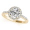 CERTIFIED 18K YELLOW GOLD 1.35 CT G-H/VS-SI1 DIAMOND HALO ENGAGEMENT RING