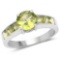 2.25 Carat Genuine Peridot .925 Sterling Silver Ring