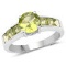 2.25 Carat Genuine Peridot .925 Sterling Silver Ring