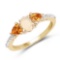 14K Yellow Gold Plated 0.81 Carat Genuine Ethiopian Opal, Citrine and White Topaz .925 Sterling Silv