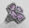 Amethyst Filigree Ring - Sterling Silver