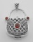 Sterling Silver Garnet Purse Pendant / Pillbox