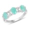 1.34 Carat Genuine Emerald and White Topaz .925 Sterling Silver Ring