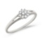 Certified 10K White Gold Diamond Cluster Ring 0.1 CTW