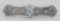 Art Deco Style Blue Topaz Filigree Bar Pin Brooch - Sterling Silver