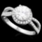 1 3/4 CARAT (45 PCS) FLAWLESS CREATED DIAMOND 925 STERLING SILVER HALO RING