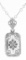 Sunray Pattern Camphor Glass / Diamond Pendant - Sterling Silver