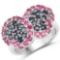 2.30 Carat Genuine Ruby and Blue Sapphire .925 Sterling Silver Ring