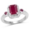 2.01 Carat Glass Filled Ruby .925 Sterling Silver Ring