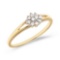 Certified 14K Yellow Gold Diamond Cluster Ring 0.1 CTW