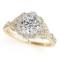 CERTIFIED 18K YELLOW GOLD 1.13 CT G-H/VS-SI1 DIAMOND HALO ENGAGEMENT RING