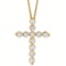 Diamond Cross Pendant Necklace in 14k Yellow Gold (1.01ct)