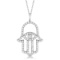 Diamond Hamsa Evil Eye Pendant Necklace 14k White Gold (0.51ct)