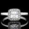 1 2/3 CARAT (21 PCS) FLAWLESS CREATED DIAMOND 925 STERLING SILVER HALO RING