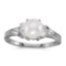 Certified 14k White Gold Pearl And Diamond Ring 0.04 CTW
