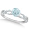 Diamond and Aquamarine Infinity Engagement Ring 14K White Gold 1.40ct
