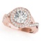 CERTIFIED 18K ROSE GOLD 1.32 CT G-H/VS-SI1 DIAMOND HALO ENGAGEMENT RING